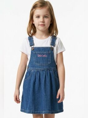 Little Levi’s Jean jumper, adjustable straps, full skirt, pockets, red tab, sz 4